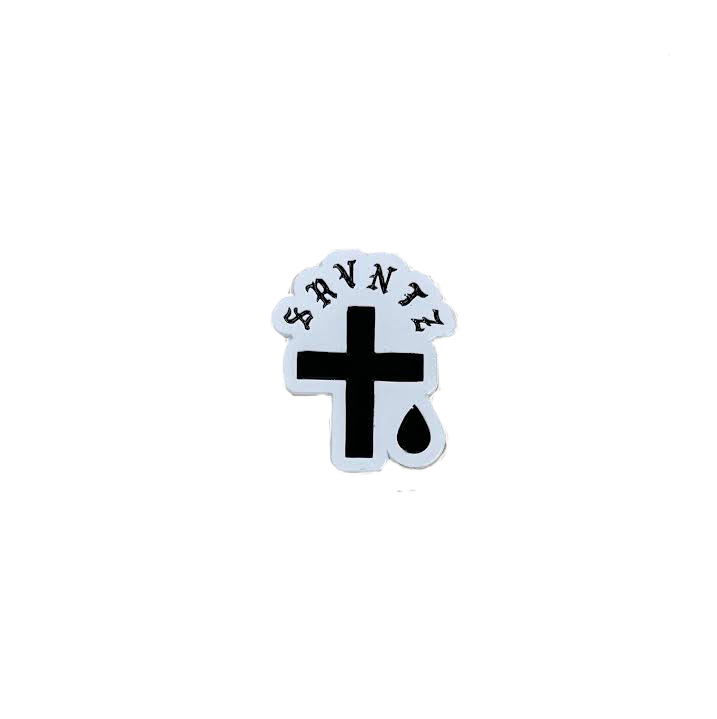 Cross & Drip Pin wht